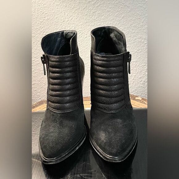 All Saints Leather Black Ankle Boots Size 9.5 - Picture 7 of 16